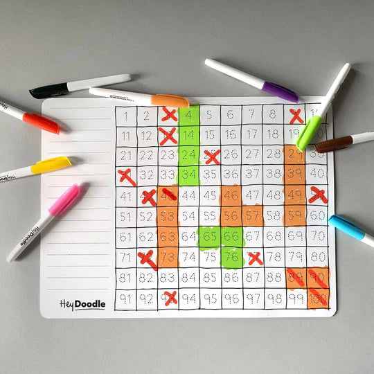 100 Squares – Silicone Reusable Drawing Mat & Markers