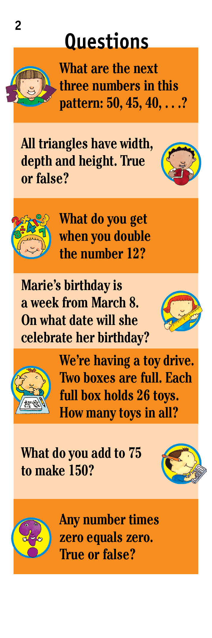 Brain Quest 2nd Grade Math Q&A Cards