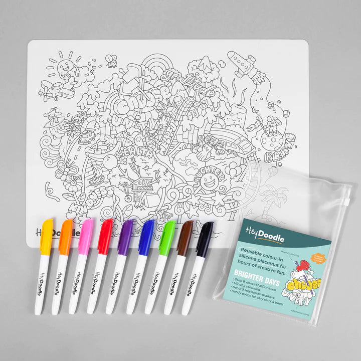 Brighter Days – Silicone Reusable Drawing Mat & Markers
