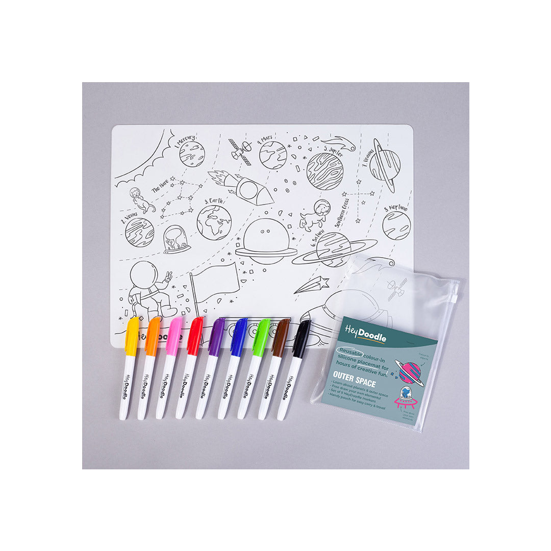 Outer Space – Silicone Reusable Drawing Mat & Markers
