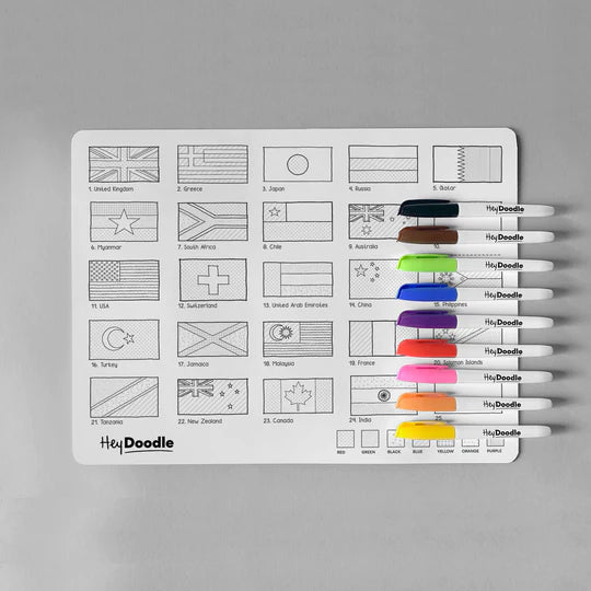 World Countries – Silicone Reusable Drawing Mat & Markers