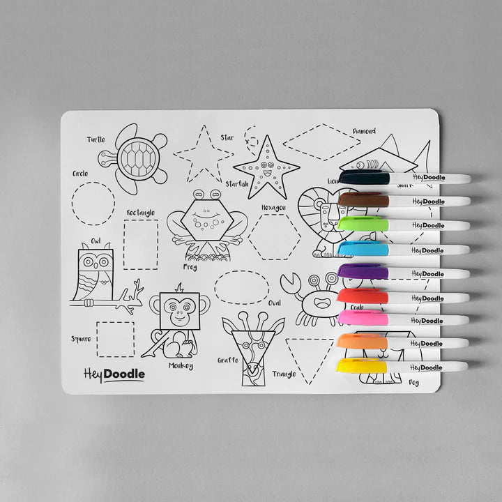 Shape Shifters – Silicone Reusable Drawing Mat & Markers