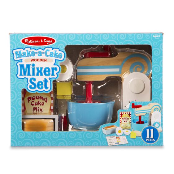 Wooden Make-a-Cake Mixer Set